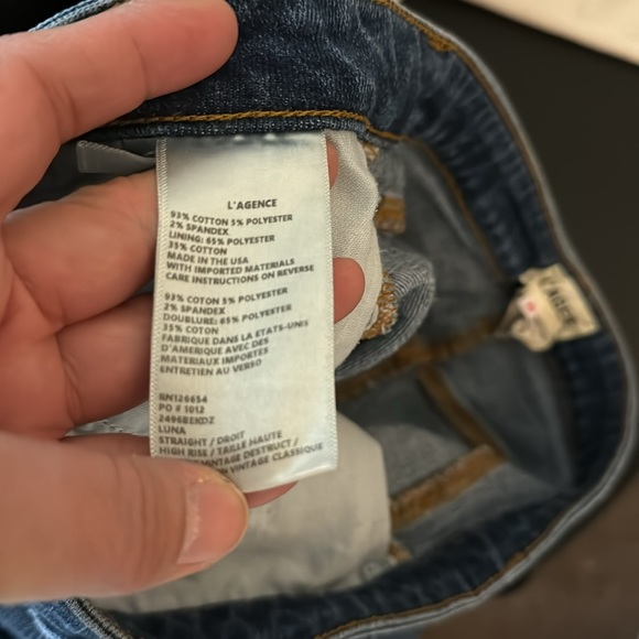 L’Agence Luna High Rise Chain Detail Distressed Frayed Hem Jeans Size 30 - Picture 6 of 8